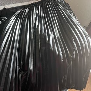 Lane Bryant pleated pleather skirt